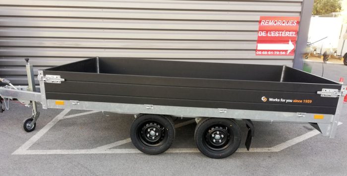 Remorque plateau ridelle Saris 276 x 170 PTAC 2000 kgs "Black Edition – Image 5