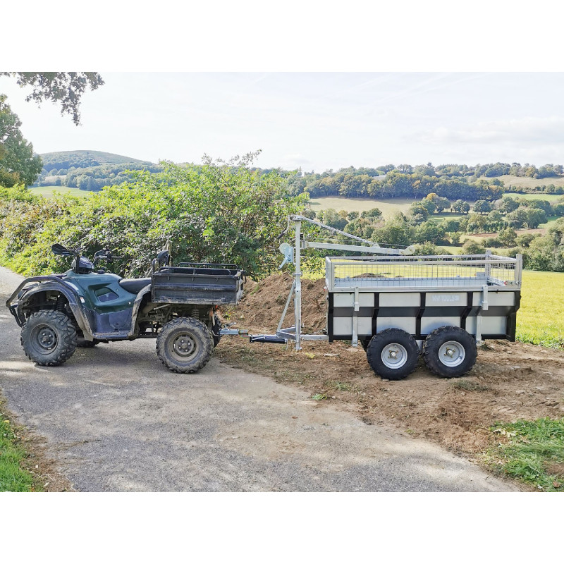 Remorque 1000 kg avec benne galvanisée et grue MW-Tools AHR1000GK – Image 4