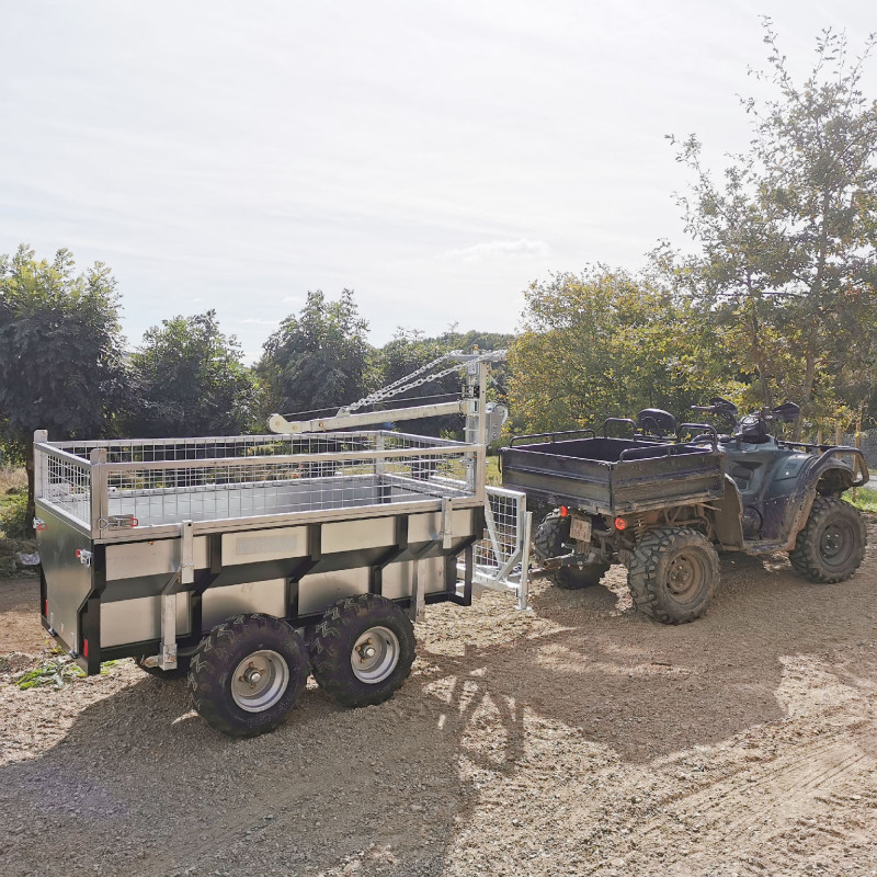 Remorque 1000 kg avec benne galvanisée et grue MW-Tools AHR1000GK – Image 5
