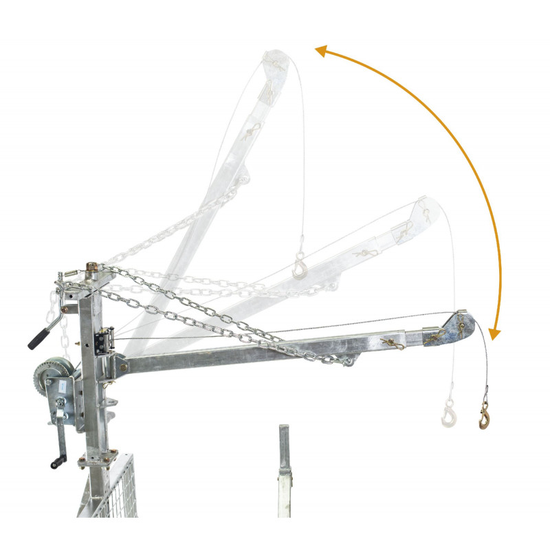 Remorque 1000 kg avec benne galvanisée et grue MW-Tools AHR1000GK – Image 2