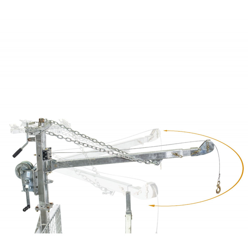 Remorque 1000 kg avec benne galvanisée et grue MW-Tools AHR1000GK – Image 10