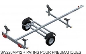 Remorque bateau SUNWAY SW220MP12 : 1,60m x 4,40m, capacité 360kg