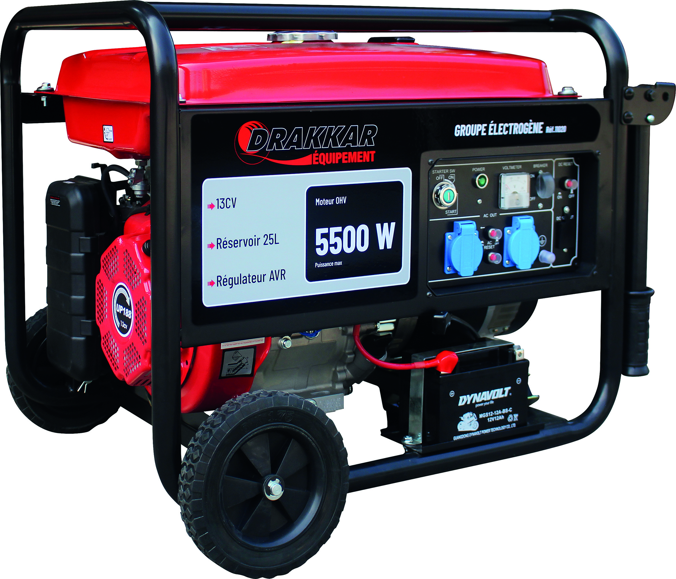 Groupe électrogène 13CV AVR Drakkar 5500W avec démarrage électrique