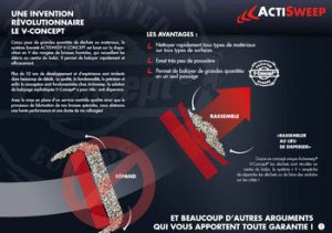 Balai pousseur Actisweep V9 avec système breveté V-Concept®
