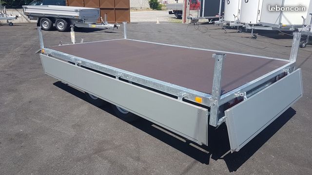 Remorque plateau ridelle aluminium Erde EXPERT XR342F 2500 kg – Image 4