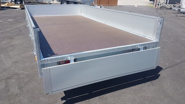 Remorque plateau ridelle aluminium Erde EXPERT XR342F 2500 kg